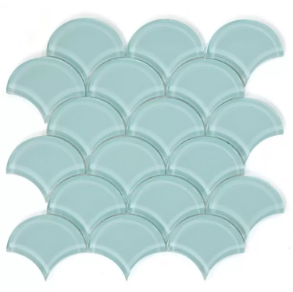 Dragon Scale Mint - glass tile